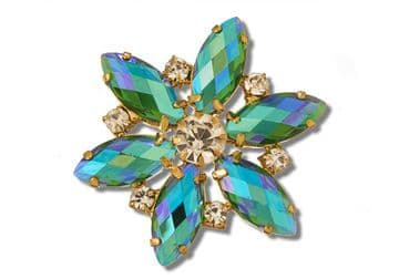 Emerald AB Style 8730 EIMASS® Sew or Glue on Jewelled Applique for Wedding Dress, Costumes