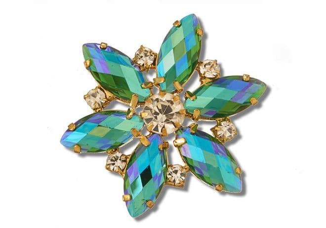 Emerald AB Style 8730 EIMASS® Sew or Glue on Jewelled Applique for Wedding Dress, Costumes