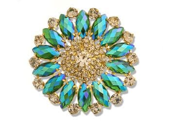 Emerald AB Style 8740 EIMASS® Sew or Glue on Jewelled Applique for Wedding Dress, Costumes