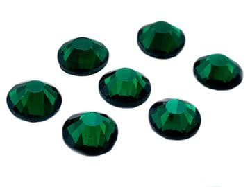 Emerald Green, EIMASS® 7767 Range Flat Back Hot Fix Glass Crystals - Small Packs