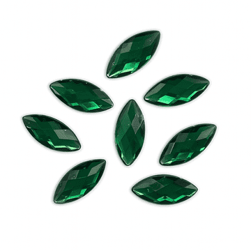 Emerald Green,  EIMASS® Acrylic Navette  Horse Eye Shaped Rhinestones