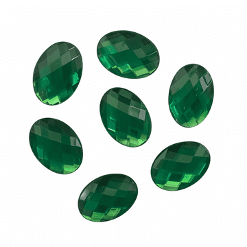 Emerald Green Oval, EIMASS® Acrylic Flat Back Rhinestones