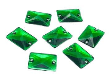 Emerald Green Rectangle Shape, EIMASS® Resin Sew on Glue on Crystals