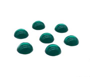 Emerald Green Round Cabochon, EIMASS® Acrylic Flat Back Rhinestones