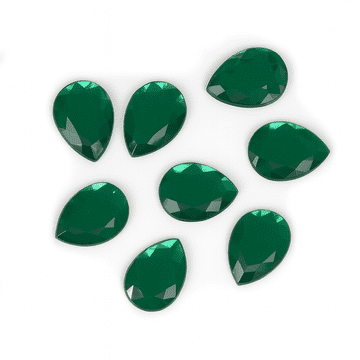 Emerald Green Teardrop, EIMASS® Acrylic Teardrop Flat Back Rhinestones