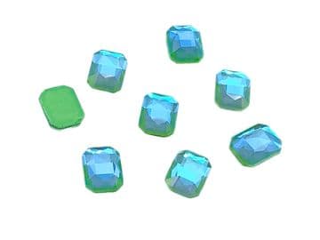 Fern AB Neon Rectangle 6x10mm, EIMASS® 8830 Tiny Glass Crystals - Nail Art Size 6x10mm