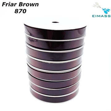Friar Brown (870) Premium Double Sided EIMASS® Satin Ribbons 6mm 10mm 15mm 20mm 25mm 38mm