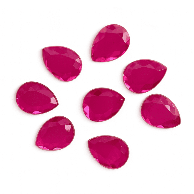 Fuchsia Pink Teardrop, EIMASS® Acrylic Flat Back Rhinestones