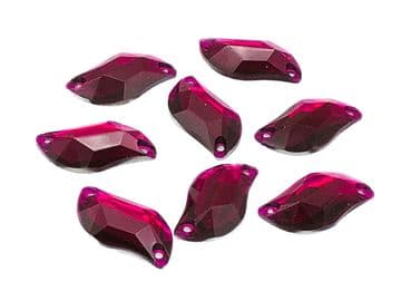 Fuchsia Random Shape, EIMASS Resin Crystals, Sew or Glue on Flat Back Rhinestones