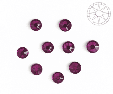 Fuchsia Star Cut, EIMASS® 8878 Exquisite Non Hot Fix Flat Back Crystals, Global Brand