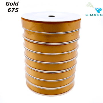 Gold (675) Premium Double Sided EIMASS® Satin Ribbons 6mm 10mm 15mm 20mm 25mm 38mm