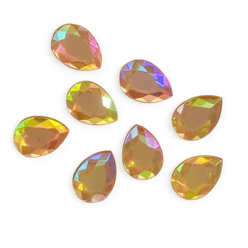 Gold AB, EIMASS® Acrylic Teardrop Flat Back Rhinestones
