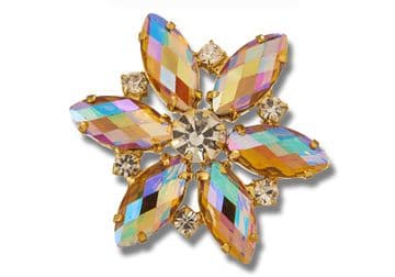 Gold AB Style 8730 EIMASS® Sew or Glue on Jewelled Applique for Wedding Dress, Costumes