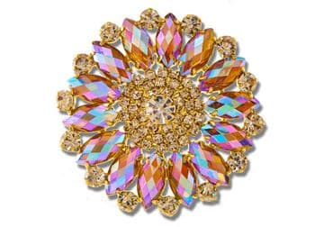 Gold AB Style 8740 EIMASS® Sew or Glue on Jewelled Applique for Wedding Dress, Costumes