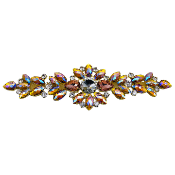 Gold AB Wedding Dress Jewelled Applique 8760 EIMASS® Sew or Glue on Motif