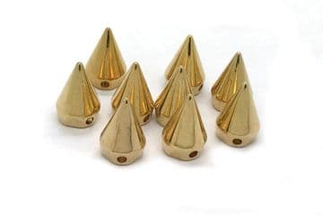 Gold Bullet Spike Cone, EIMASS® CCB Metallic Finish Acrylic Studs, Beads, Sew on, Glue on