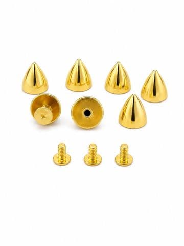 Gold Cone, EIMASS® Premium  Screw-Back  Rivet Studs for Costumes, Shoes, Bags, Belts