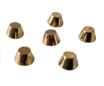 Gold Flat Cone Hotfix Studs, EIMASS® Premium Alloy Hot Fix / Iron on Flat Back Studs