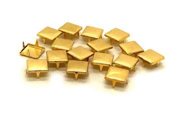 Gold Flat Top Square, EIMASS® Studs Rivets with Prongs Claws