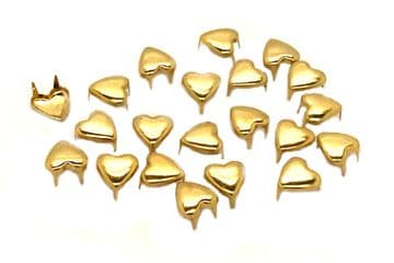 Gold Heart, EIMASS® Copper Studs Rivets With Prongs Claws