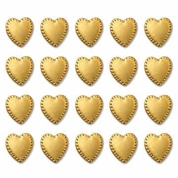 Gold Heart Hotfix Studs, EIMASS® Hotfix Flat Back Copper Studs for Embellishment