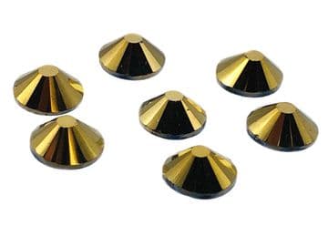 Gold Hematite, EIMASS® 7767 Range Flat Back Hot Fix Glass Crystals - Small Packs