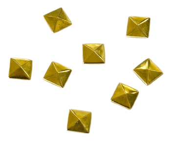 Gold Pyramid Hotfix Studs, EIMASS® Hot Fix Iron on Copper Square Studs, Embellishment