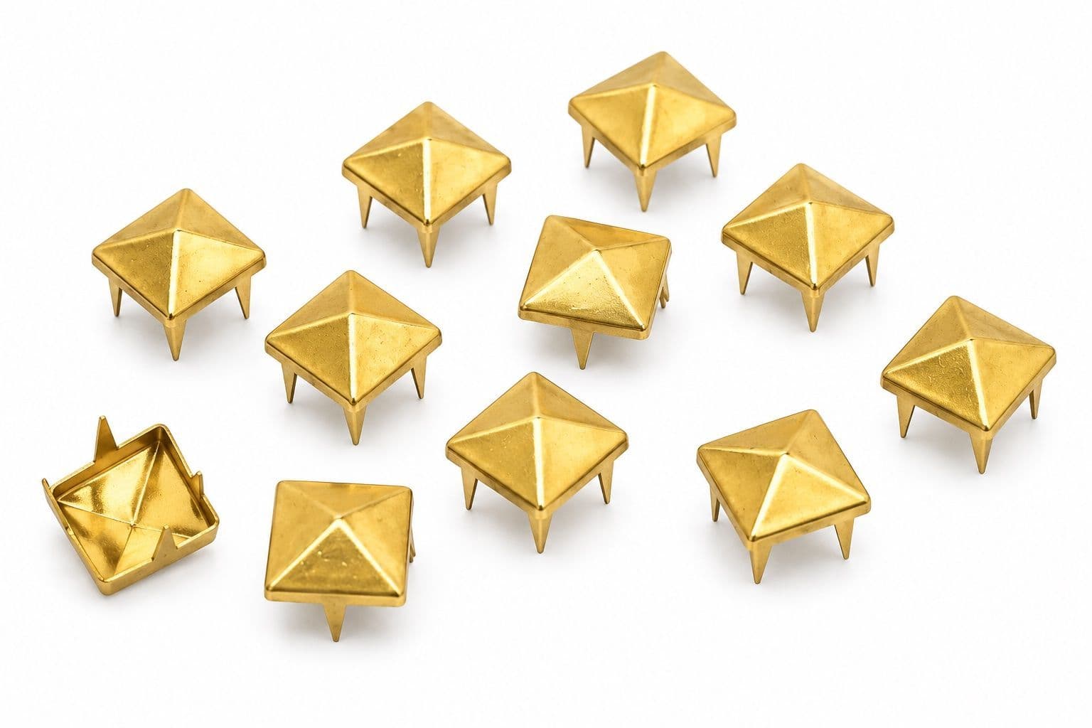 Gold Pyramid Studs Rivets for Embellishing Bags Shoes Leather