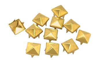 Gold Pyramid Studs, Rivets for Embellishing Bags, Shoes, Leather Jackets, Clothes, Craft