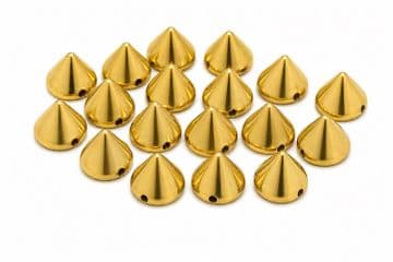 Gold Spike Cone, EIMASS® CCB Metallic Finish Acrylic Studs, Beads, Sew on, Glue on