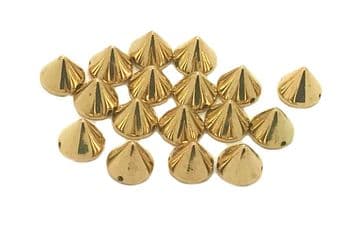 Gold Spike Cone, EIMASS® CCB Metallic Finish Acrylic Studs, Beads, Sew on, Glue on