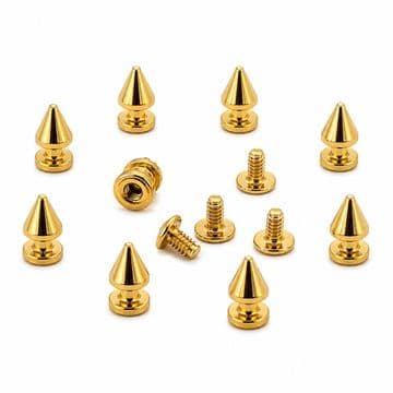 Gold Spike Cone Screw Back Rivets, EIMASS® Premium Rivet Studs