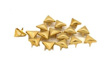 Gold Triangle Pyramid shape EIMASS® Studs Rivets with Prongs Claws