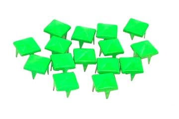 Green (Luminous) Pyramid Studs, Rivets for Embellishing Bags, Shoes, Leather Jackets, Clothes, Craft