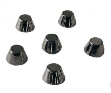 Grey Gunmetal Flat Cone Hotfix Studs, EIMASS® Premium Alloy Hot Fix / Iron on Flat Back Studs