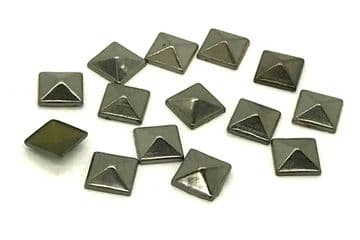 Grey Gunmetal Pyramid Hotfix Studs, EIMASS® Hot Fix Iron on Copper Square Studs, Embellishment