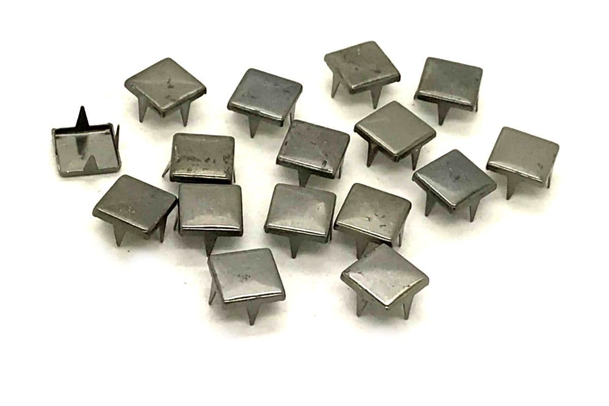 Gunmetal Flat Top Square EIMASS Studs Rivets with Prongs Claws