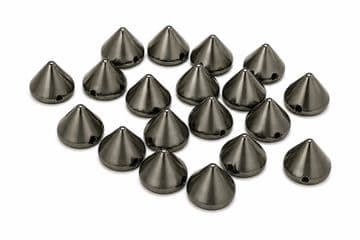 Gunmetal Spike Cone, EIMASS® CCB Metallic Finish Acrylic Studs, Beads, Sew on, Glue on