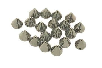 Gunmetal Spike Cone, EIMASS® CCB Metallic Finish Acrylic Studs, Beads, Sew on, Glue on