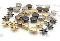 Heart Shape, Star Shape, Flat Top Round Shape Studs with Claws