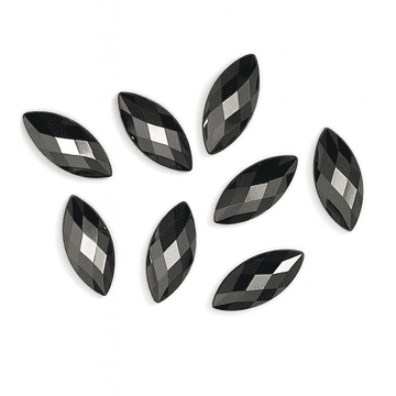 Hematite Grey, EIMASS® Acrylic Navette  Horse Eye Shaped Rhinestones