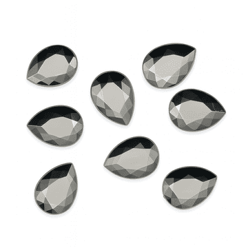 Hematite Grey, EIMASS® Acrylic Teardrop Flat Back Rhinestones
