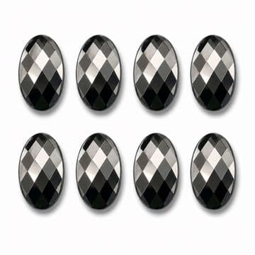 Hematite Oval, EIMASS® Acrylic Flat Back Rhinestones