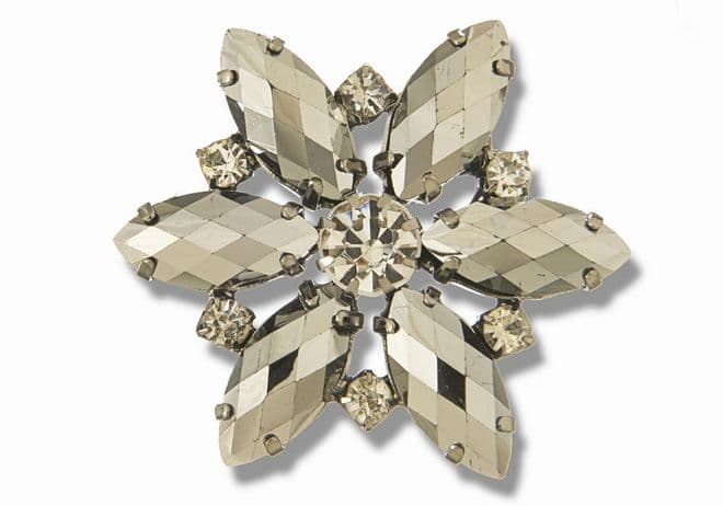 Hematite Style 8730 EIMASS® Sew or Glue on Jewelled Applique for Wedding Dress, Costumes