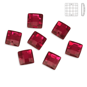 Hot Pink Chessboard style Square, EIMASS Resin Crystals, Sew or Glue on Flat Back Rhinestones