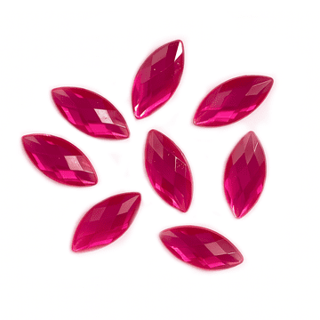 Hot Pink,  EIMASS® Acrylic Navette  Horse Eye Shaped Rhinestones