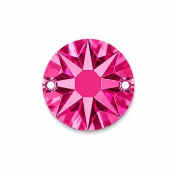 Hot Pink, EIMASS® Resin Round Sew Or Glue On Crystals, Flat Back Rhinestones