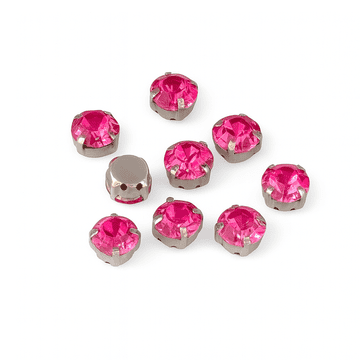 Hot Pink in Silver Setting Rose Montees, EIMASS® 3555 Range Single Claw Crystals