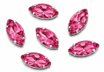 Hot Pink Navette Horse Eye, EIMASS® 3511 Sew or Glue on Single Stone Setting Crystals