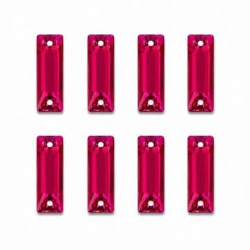 Hot Pink Oblong Shape, EIMASS® Resin Sew on Glue on Crystals
